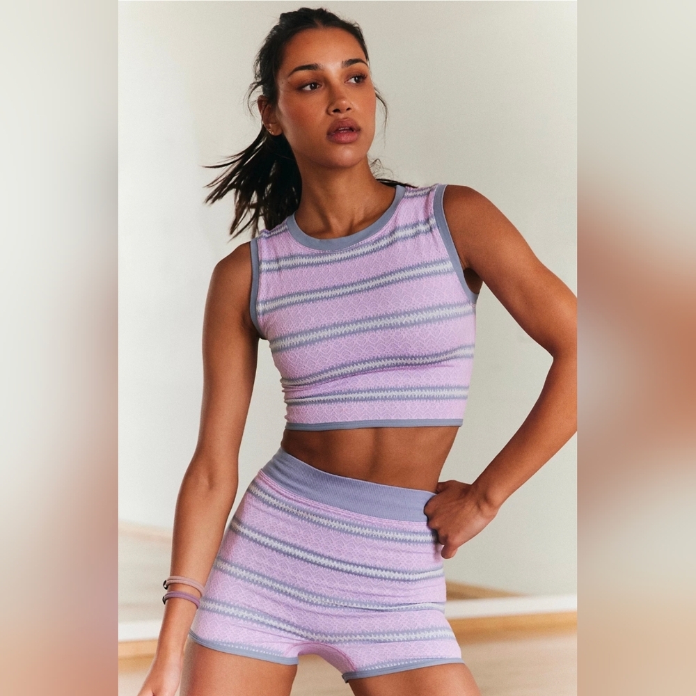 Free People Releve Stripe Shorts